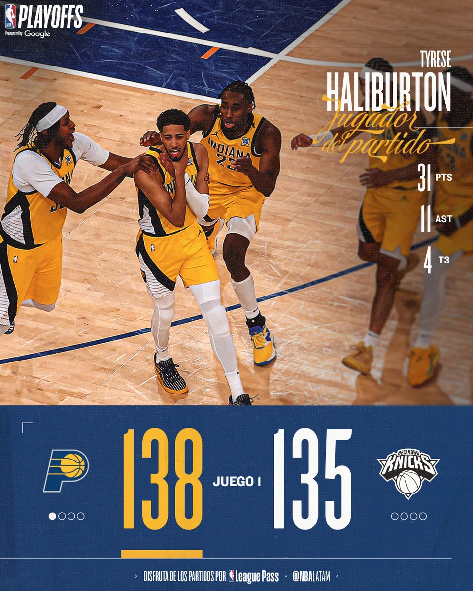 TYRESE HALIBURTON LO HIZO DE NUEVO 😱

#NBAPlayoffs