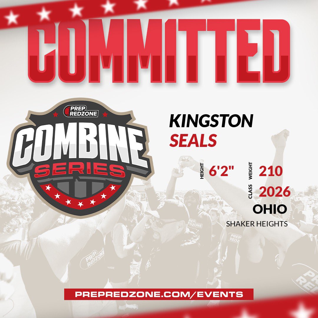 Kingston Seals (@seals2026) on Twitter photo Super Excited to compete at <a href="/PrepRedzone/">Prep Redzone ๐</a> Columbus Combine this weekend. Cannot wait to grow as a player and start Camp/Combine season!
<a href="/_CoachNicholson/">Alex Nicholson</a>
<a href="/ShakerRaidersFB/">Shaker Heights High School Football</a>
<a href="/CoachKiernanFB/">Jim Kiernan</a>
<a href="/Mark__Porter/">ScoutingOhio.com - 247 Sports - Bucknuts</a>
<a href="/mgoul/">Matt Goul</a>
<a href="/cam_palmer55/">Cameron Palmer</a>
<a href="/OhioPrepsRivals/">Ohio Preps</a>
<a href="/PrepRedzoneOH/">Prep Redzone Ohio</a> Super Excited to compete at <a href="/PrepRedzone/">Prep Redzone ๐</a> Columbus Combine this weekend. Cannot wait to grow as a player and start Camp/Combine season!
<a href="/_CoachNicholson/">Alex Nicholson</a>
<a href="/ShakerRaidersFB/">Shaker Heights High School Football</a>
<a href="/CoachKiernanFB/">Jim Kiernan</a>
<a href="/Mark__Porter/">ScoutingOhio.com - 247 Sports - Bucknuts</a>
<a href="/mgoul/">Matt Goul</a>
<a href="/cam_palmer55/">Cameron Palmer</a>
<a href="/OhioPrepsRivals/">Ohio Preps</a>
<a href="/PrepRedzoneOH/">Prep Redzone Ohio</a>