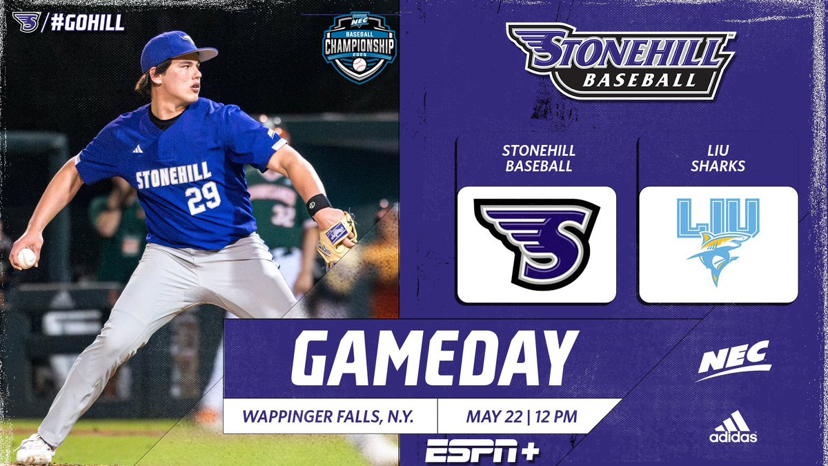 Stonehill Athletics (@gostonehill) on Twitter photo IT'S GO TIME!!⏰
<a href="/StonehillBASE/">Stonehill Baseball</a> opens <a href="/necbaseball/">NEC Baseball</a> Postseason action today against LIU at 12 PM! ⚾️
📍Wappinger Falls, N.Y.
🏟️Heritage Financial Park
📺tinyurl.com/4vnutur8
📈tinyurl.com/45symm7p
#GoHill | #NECBaseball IT'S GO TIME!!⏰
<a href="/StonehillBASE/">Stonehill Baseball</a> opens <a href="/necbaseball/">NEC Baseball</a> Postseason action today against LIU at 12 PM! ⚾️
📍Wappinger Falls, N.Y.
🏟️Heritage Financial Park
📺tinyurl.com/4vnutur8
📈tinyurl.com/45symm7p
#GoHill | #NECBaseball