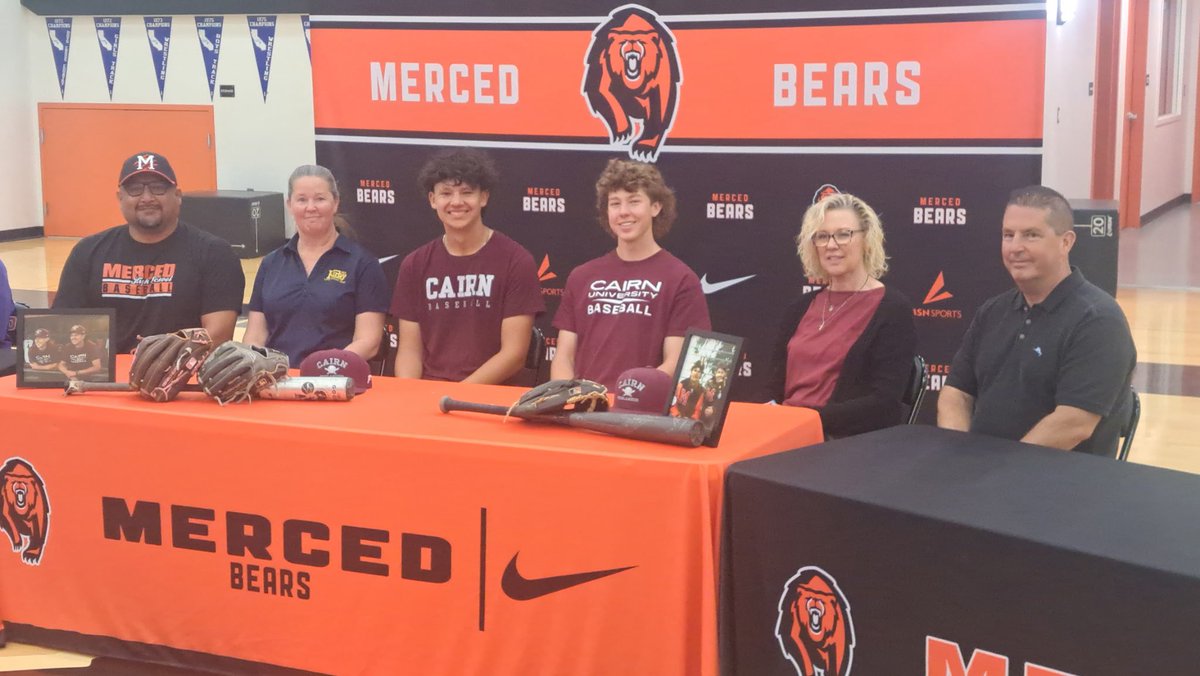 Merced Baseball (@baseballmerced) on Twitter photo Congratulations to Tristan and Dylan for signing with <a href="/CairnBaseball/">Cairn Baseball</a>. Wishing you both the best of luck with your future athletic and academic careers. Congratulations to Tristan and Dylan for signing with <a href="/CairnBaseball/">Cairn Baseball</a>. Wishing you both the best of luck with your future athletic and academic careers.
