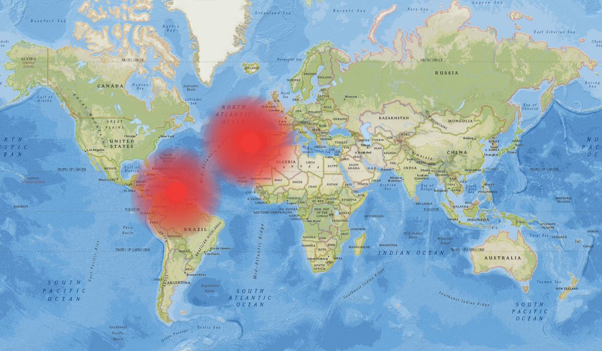 Newmeteo's tweet image. Buenas noches #RiskMap #Alert
Dos puntos en monitoreo por eventuales eventos sísmicos a llegar: #Portugal / #Venezuela