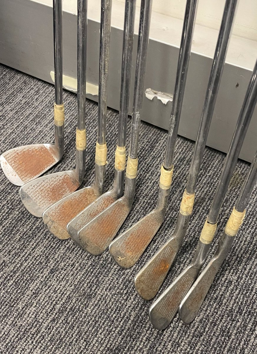Andrew Marchbank (@marchbankandrew) on Twitter photo Retro project files:
Colleague & fellow <a href="/PGAofAustralia/">PGA of Australia</a> member Richard Brain used to coach Wayne Smith & has this set
Richard, now 80 has given them to me. Will be fun getting them back to playing shape.
7iron done
<a href="/mikeclaytongolf/">Mike Clayton</a>
<a href="/jamogolf/">Sandy Jamieson</a>
Retro project files:
Colleague & fellow <a href="/PGAofAustralia/">PGA of Australia</a> member Richard Brain used to coach Wayne Smith & has this set
Richard, now 80 has given them to me. Will be fun getting them back to playing shape.
7iron done
<a href="/mikeclaytongolf/">Mike Clayton</a>
<a href="/jamogolf/">Sandy Jamieson</a>

