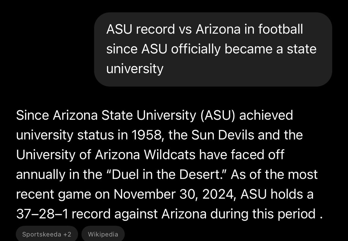 Including the record when ASU wasn’t a state university 💀💀😭🫵 Still ZERO rosebowls