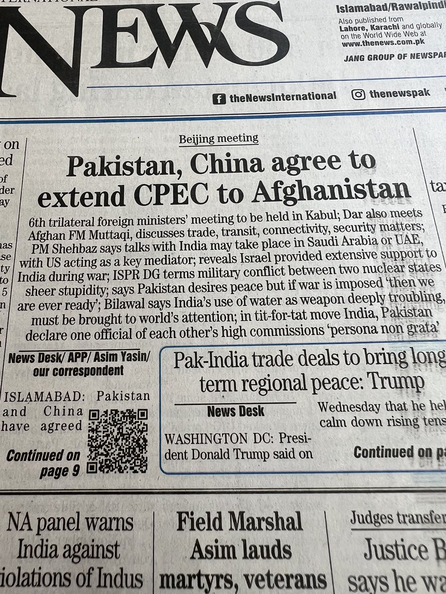 Great news about CPEC, after tripartite talks hosted in Beijing between Pakistan, Afghanistan &amp; China! Truly historic decision as it means: a) China is bridge-builder for Asians, earlier successfully brokered Iran-Saudi rapprochement; b) Expansion of CPEC Big Plus for Regional