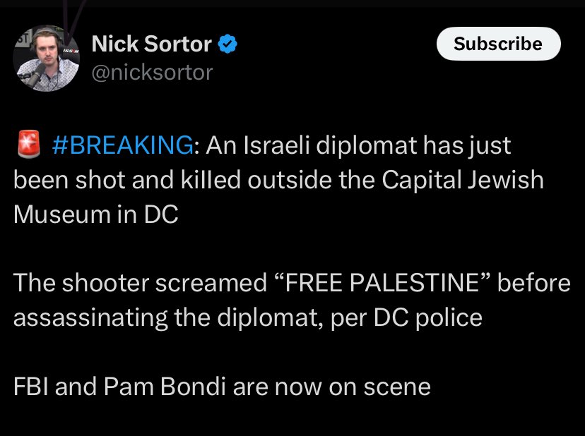So this happened in America’s capital, to an Israeli diplomat, at a Jewish museum…

They made sure to shove in every narrative layer available on this one.

And people will fall for it. Again.