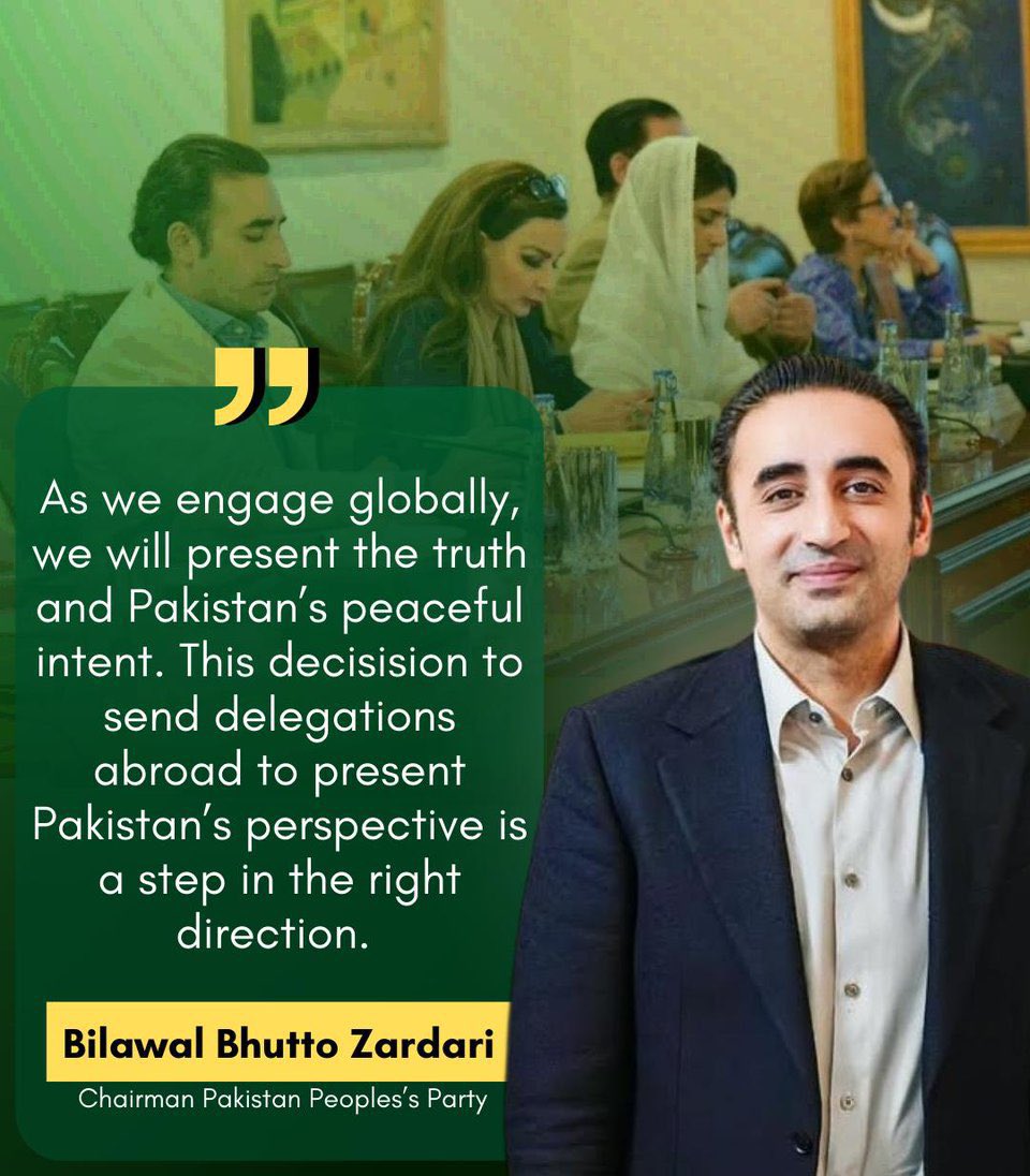 daniyalrazakha1's tweet image. Chairman @BBhuttoZardari: Sending diplomatic delegations abroad reflects Pakistan’s commitment to truth, peace, and global engagement — a vital step toward countering misinformation and presenting our stance clearly.
#Pakistan #PakistanIndianWar #PakistanZindabad
🇵🇰