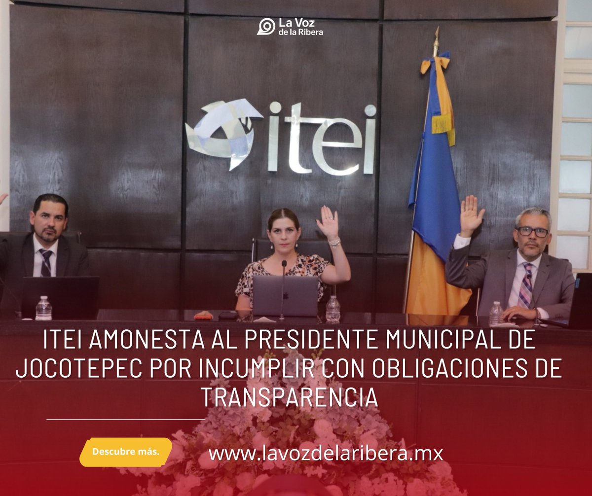 LAVOZDELARIBER1's tweet photo. ⚠️📄 El ITEI emitió una amonestación pública contra el alcalde de #Jocoteoec por no publicar información obligatoria en la Plataforma Nacional de Transparencia.

🔗 Lee la nota completa aquí 👉https://t.co/2KBJb5HQeB

#Jocotepec #Transparencia #ITEI #AccesoALaInformación https://t.co/aK3wEPAtEC