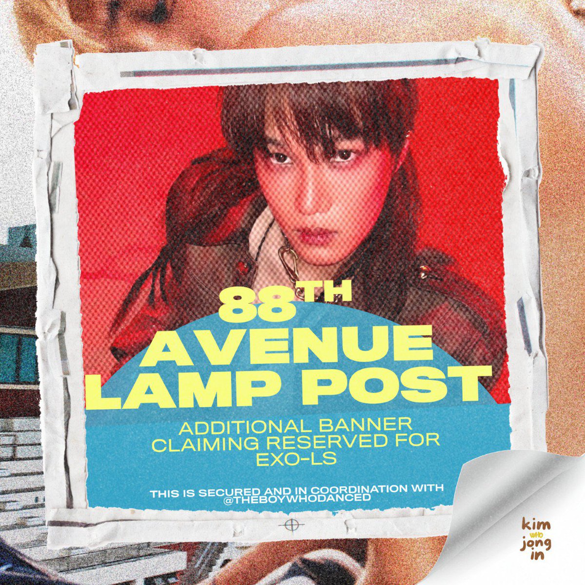 Hello EXO-Ls/Erigoms!

ZKDL PH is opening slots for 3 banners for pooling for the 88th Avenue Lamp Post Project by the Kaiverse Team. 

Want to show your support for Kaion in Manila and help brighten up the city? Grab a slot and join the pooling!

Form here: