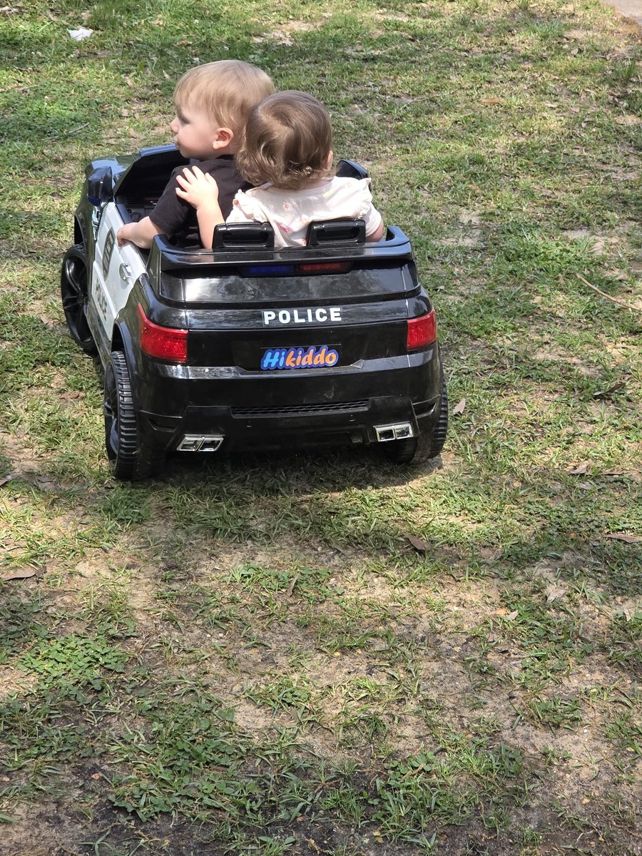 Grandson Jackson and Great Granddaughter Billie taking a ride.