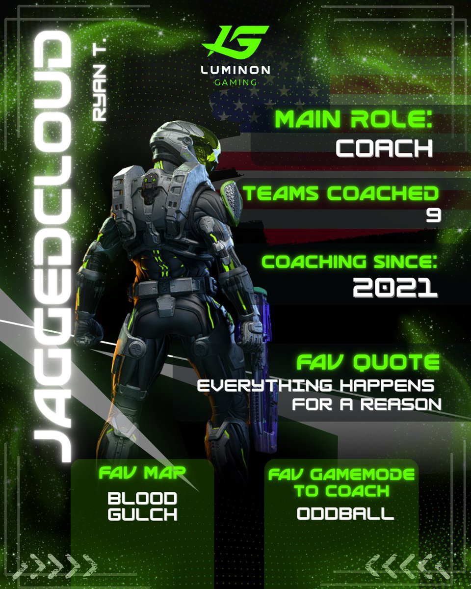 ⚫ JAGGEDCLOUD | LUMINON BLACK ⚫

<a href="/JaggedCloud/">Ryan</a> is the mastermind who brought the guys together.

With 9 teams coached since 2021, his calm leadership and deep game knowledge are unmatched.

“Everything happens for a reason” and this roster is no accident. Catch him calling the