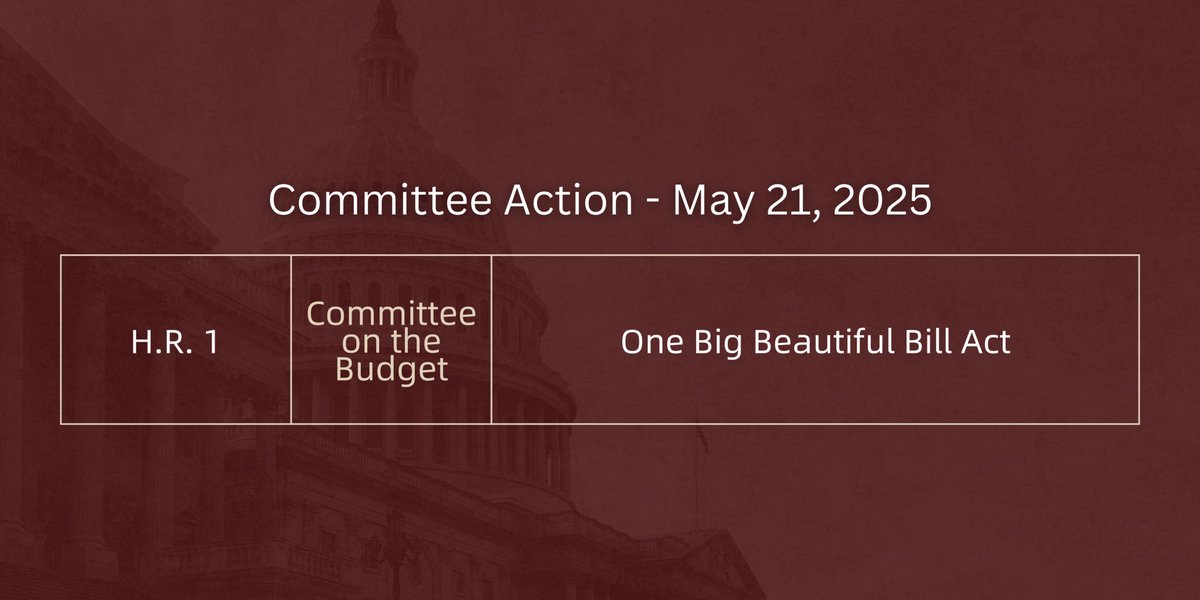 House Rules Committee (@rulesreps) on Twitter photo 🚨NOTICE OF ACTION🚨
The Committee granted, by a recorded vote of 8-4, a rule providing for consideration of H.R. 1, the One Big Beautiful Bill Act.
<a href="/HouseGOP/">House Republicans</a>'s landmark legislation continues to move forward. 🚨NOTICE OF ACTION🚨
The Committee granted, by a recorded vote of 8-4, a rule providing for consideration of H.R. 1, the One Big Beautiful Bill Act.
<a href="/HouseGOP/">House Republicans</a>'s landmark legislation continues to move forward.