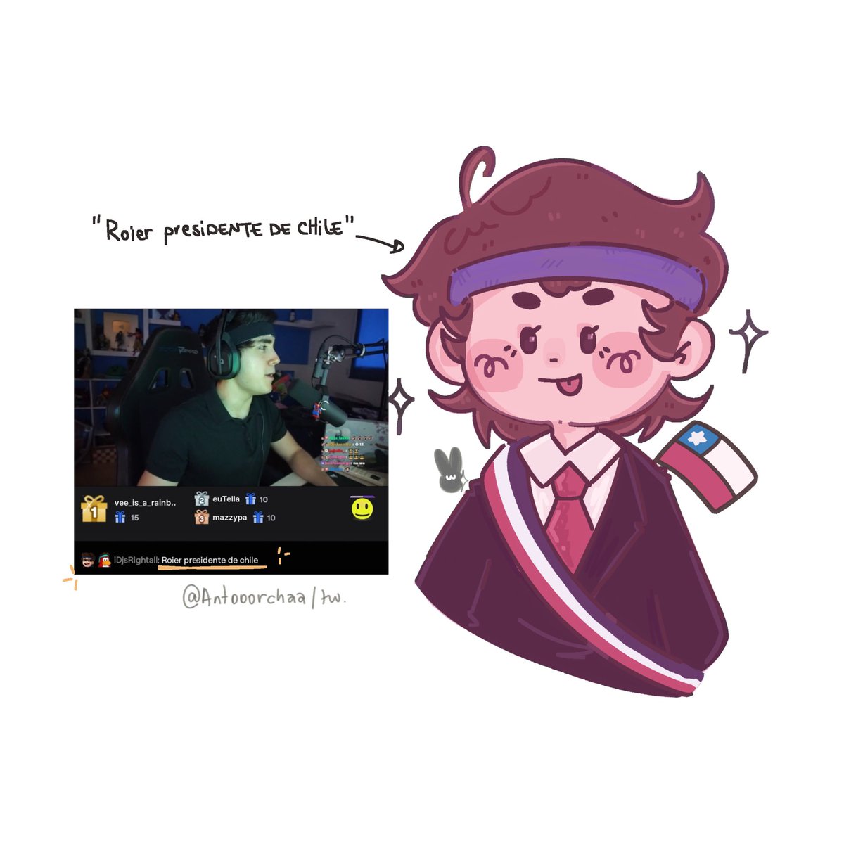 antooorchaa's tweet photo. roier presidente de chile??? donde pa no votar por el KWJDJSKDKS xdd

#roierfanart #roier https://t.co/BDlXIhNfpn