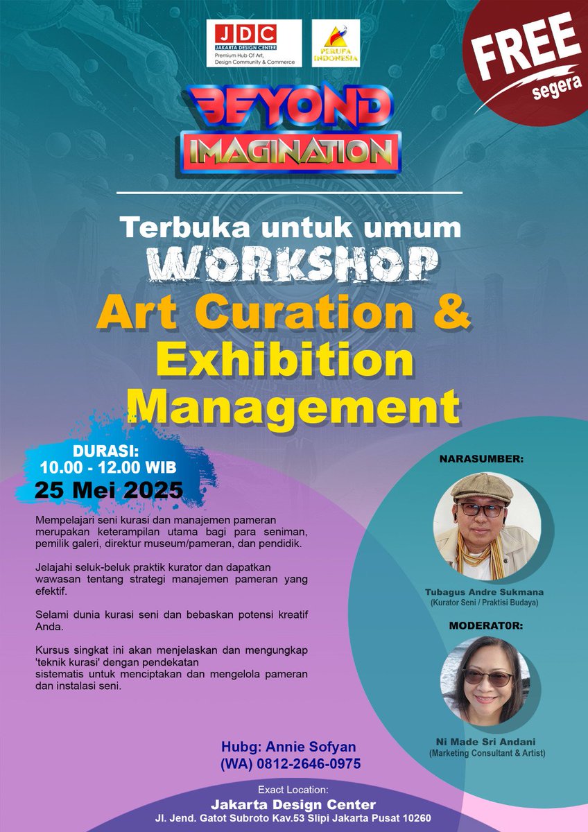 AdeAndani's tweet photo. Yuk ikut workshop keren &amp; gratis ini. Buruan daftar ya, karena tempatnya terbatas https://t.co/Jr9UAomNwJ