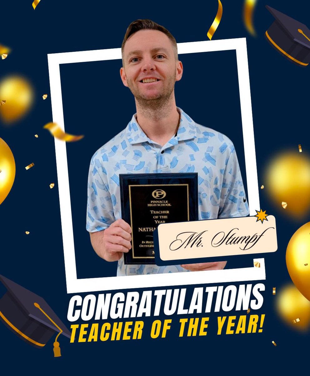 Huge Congrats to Pinnacle Assistant Coach Nathan Stumpf- Teacher of the Year!