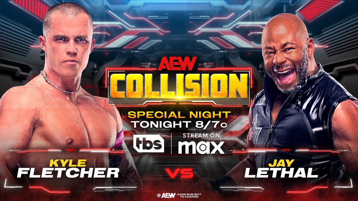 All Elite Wrestling (@aew) on Twitter photo TONIGHT!
Don't miss the FINAL #AEWCollision before #AEWDoN on a special night and network!
Join us at 8pm ET/7pm CT on <a href="/TBSNetwork/">TBS Network</a> + @SportsOnMAX, TONIGHT! TONIGHT!
Don't miss the FINAL #AEWCollision before #AEWDoN on a special night and network!
Join us at 8pm ET/7pm CT on <a href="/TBSNetwork/">TBS Network</a> + @SportsOnMAX, TONIGHT!