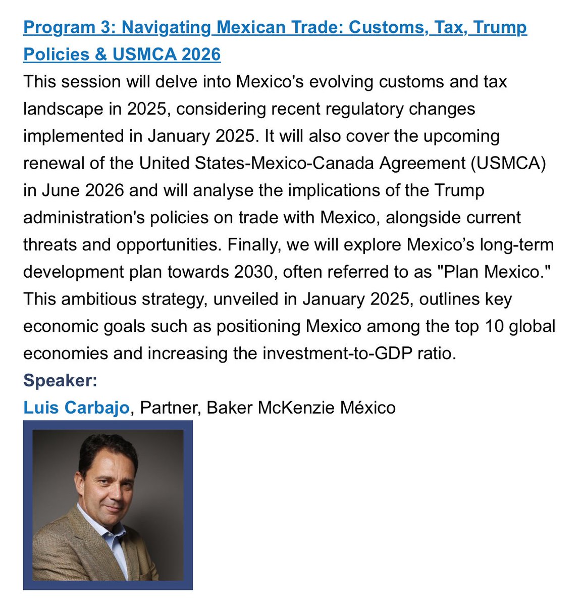 Thanks for the invitation to join the 2015 IAMC International in Monterrey.  See you there!