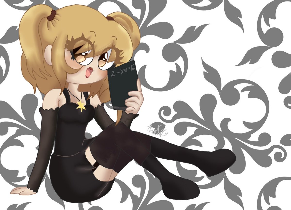 ameliamaritzas2's tweet photo. Me encantó el diseño de @Edith1717Didi  de missa amane al estilo HS así que hice mi propio dibujito de ella hasta con los ojos de Shinigami :3 #deathnote https://t.co/kT1JD7imTL