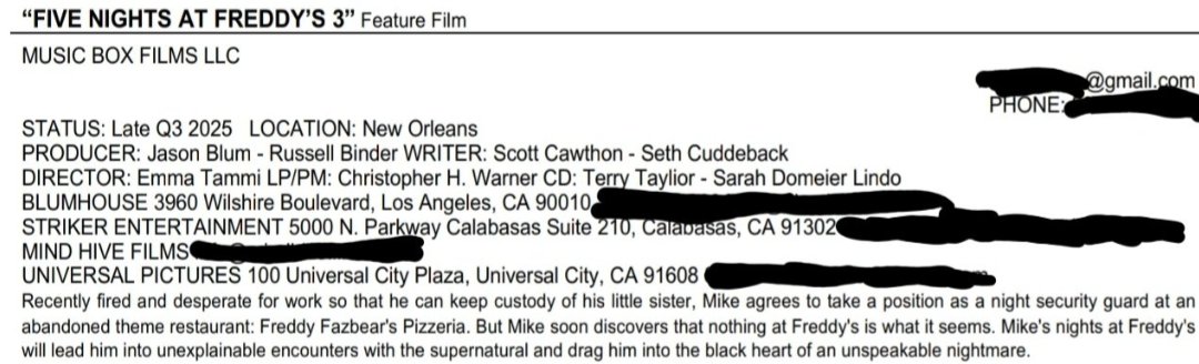 FCUMovieNews's tweet image. It looks like "FIVE NIGHTS AT FREDDY'S 3" IS OFFICIALLY SET TO BEGIN FILMING IN **Q3 2025!**
(July-August-September 2025, sometime within that timeframe! Anything can change, of course!)
Are you ready for round 3?
#FNAFMOVIE #FNAFMOVIE3