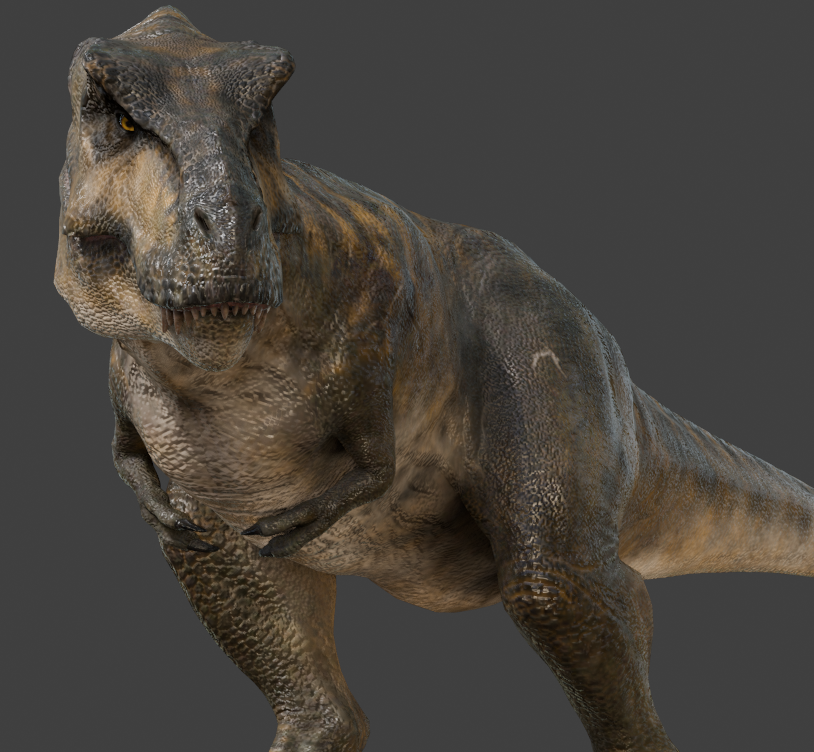 GvkTheGoober's tweet photo. Made the T-rex from Jurassic world rebirth using the JWE2 model #Blender #JurassicWorldRebirth https://t.co/vClVGESlIV