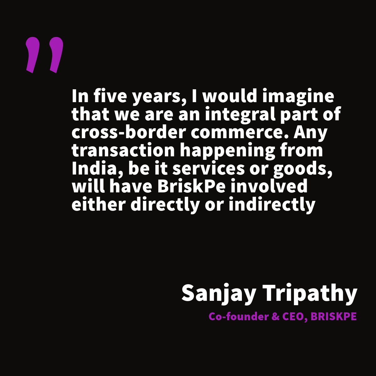 Hear what Sanjay, co-founder and CEO of BRISKPE has to say about cross-border payments for MSMEs in our latest episode

#fintech #podcast #india #crossborder #payments #briskpe