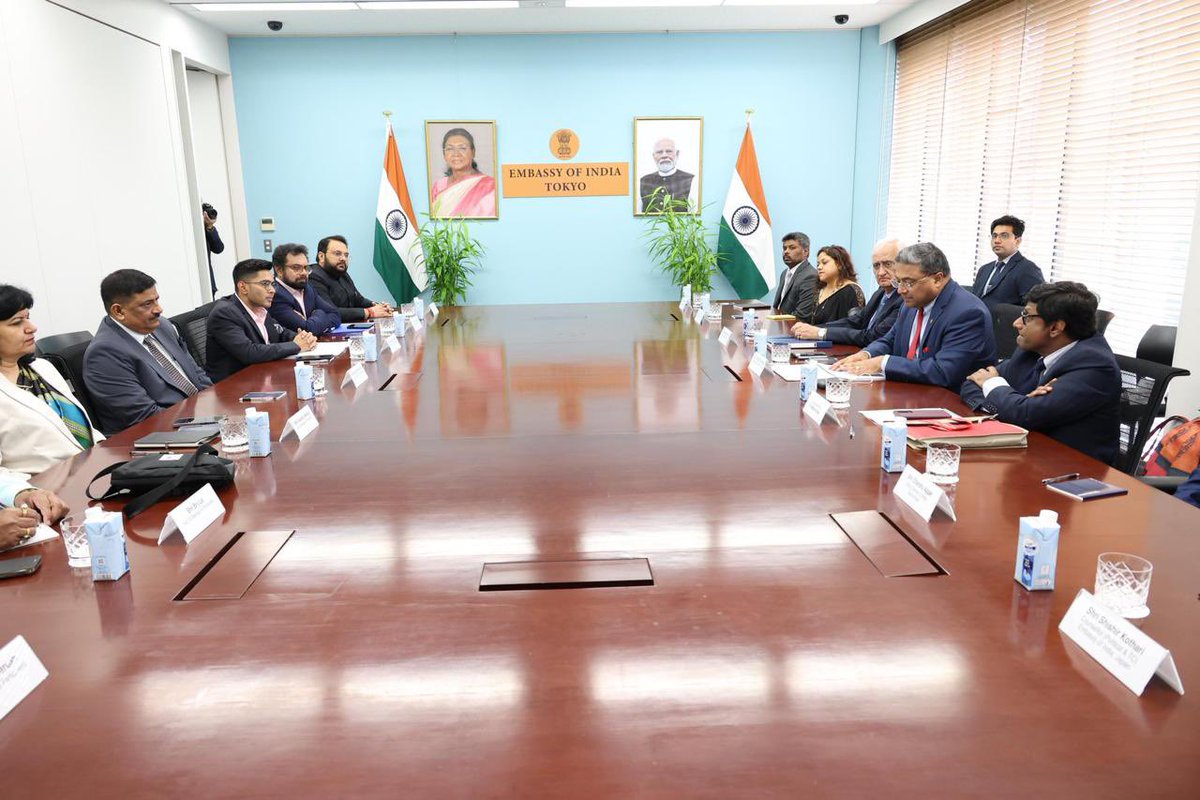 All India Trinamool Congress (@aitcofficial) on Twitter photo The All-Party Parliamentary Delegation, including Shri <a href="/abhishekaitc/">Abhishek Banerjee</a>, met with Ambassador Sibi George at the Indian Embassy in Tokyo.
A united front as India takes its fight against terrorism to the global stage. 🇮🇳🤝🇯🇵 The All-Party Parliamentary Delegation, including Shri <a href="/abhishekaitc/">Abhishek Banerjee</a>, met with Ambassador Sibi George at the Indian Embassy in Tokyo.
A united front as India takes its fight against terrorism to the global stage. 🇮🇳🤝🇯🇵