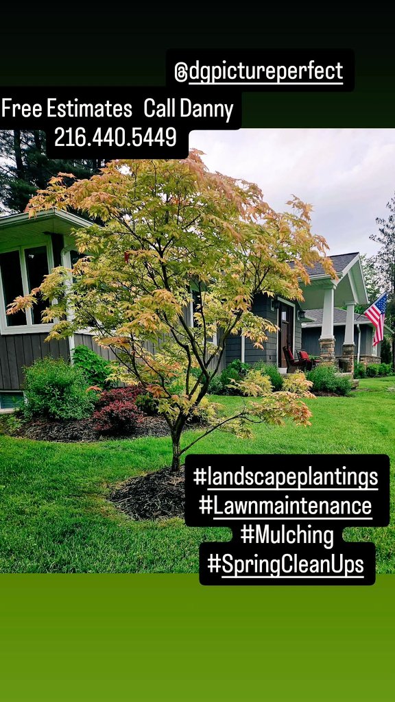 @dgpictureperfect &lt; instagram&gt;
#springcleanups #Mulching #Plantings #Lawnmaintenance 
Free Estimate Danny at 216.440.5449
