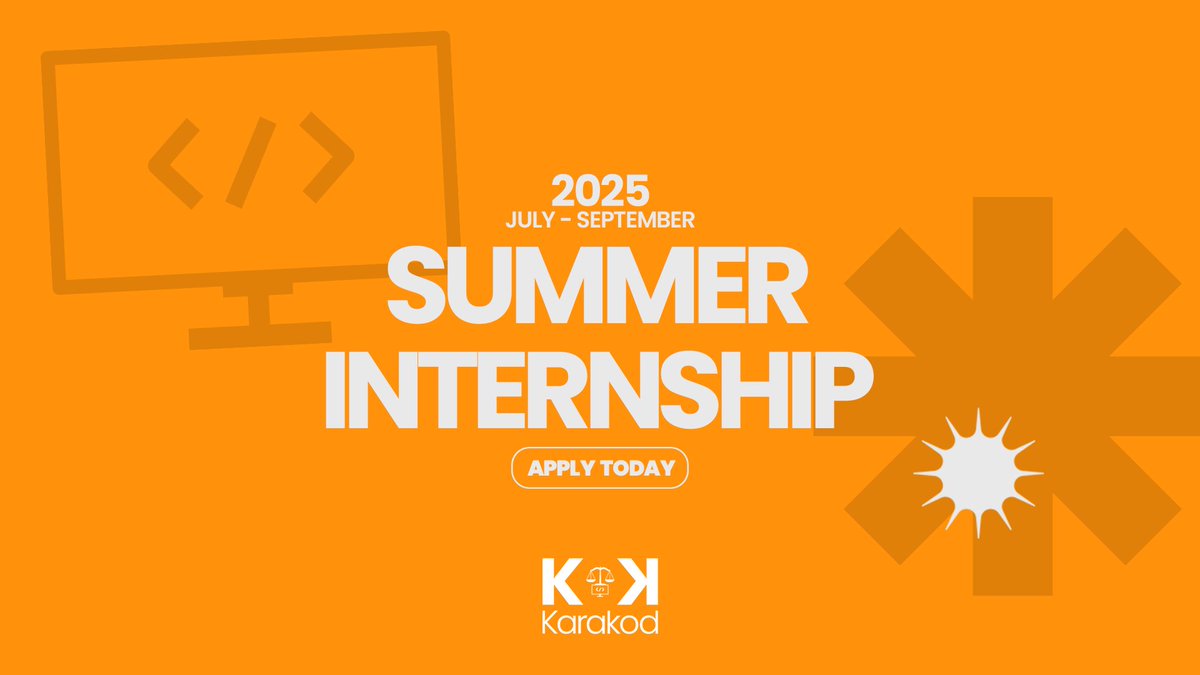 It's a great opportunity for those who want to work on the intersection of law and tech! 

Stay tuned 👀🎉

#legaltech #internship #karakod #Tech #blockchain #CyberSecurity #cyberlaw