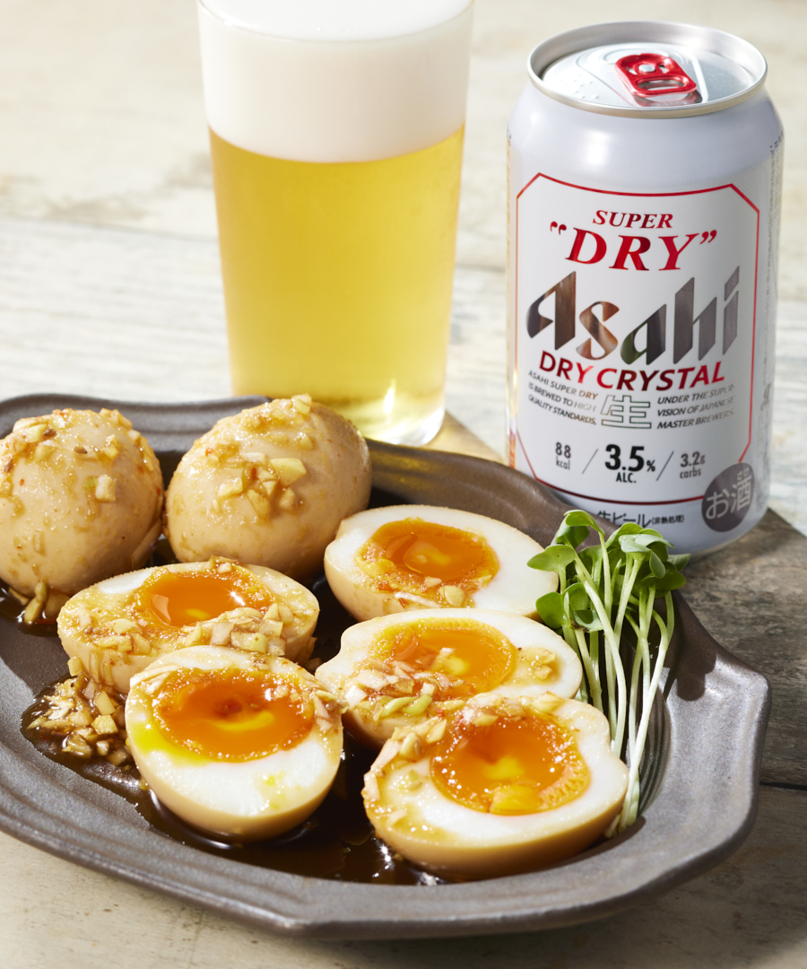 ＼🤩衝撃的にウマい🤩／

🍳焼肉のタレ味玉🍳
ポリ袋に焼肉のタレ大7・豆板醤小1・水大5・長ねぎ（みじん切り）1/2本分を混ぜ合わせ、ゆで卵を6個入れ1時間以上漬ける

#ドライクリスタル との組み合わせでお試しください！
味玉ともめちゃめちゃ合いますよ🍻

#たまご料理の日