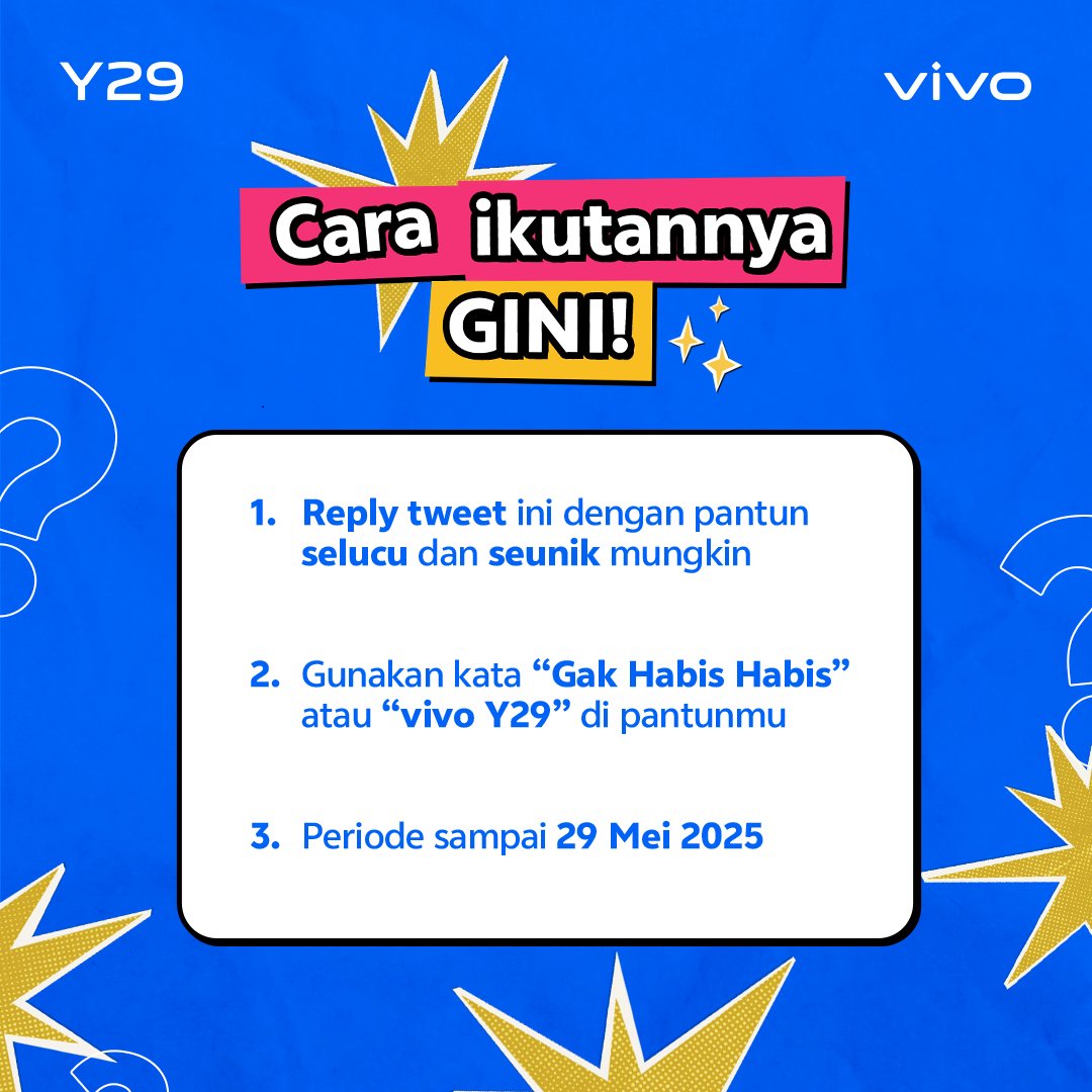 Cek cara ikutannya di bawah ya 👇

Dapetin banyak hadiah yang #GakHabisHabis! 🤩

Jangan sampe kelewatan! Gas lah vivolks! 👀