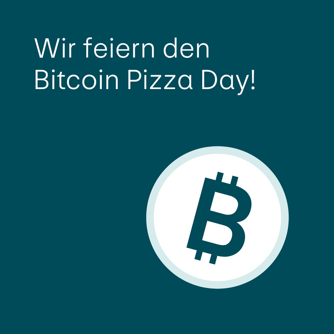 Wir feiern mit der #Crypto Community den Bitcoin Pizza Day. Heute vor 15  Jahren kaufte ein Informatiker zwei Pizzen und zahlte dafür 10 000 Bitcoin.  Heute entspricht das etwa einer Milliarde USD.