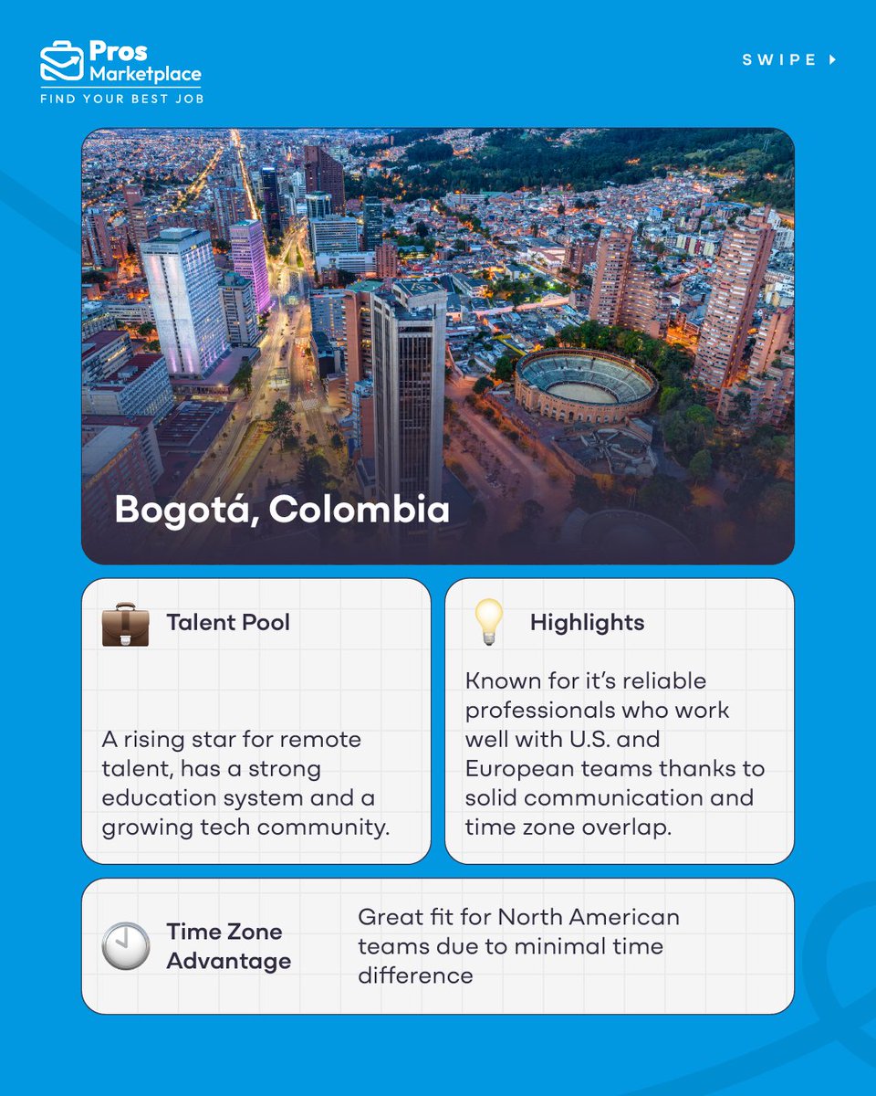 ProsMarketllc's tweet photo. 🌎 What are the 4 major Latin American cities where global companies keep finding top talent?

From tech to design, these hotspots are packed with skilled professionals—and they’re just a timezone away.

Can you guess the fourth one?
Let’s dive in 👇
#LatinAmerica #mexico #brazil https://t.co/59KW8HNKt6