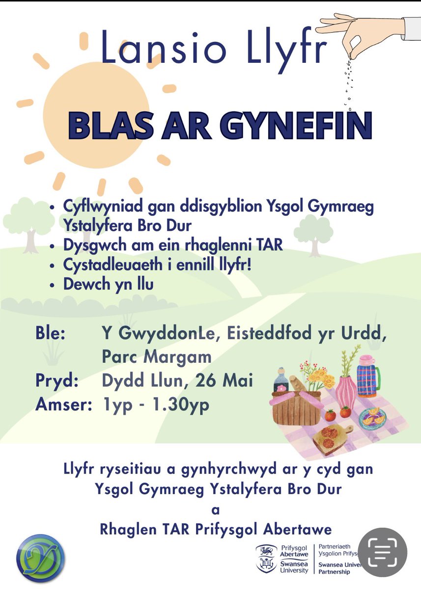 TAR Prifysgol Abertawe (@tarprifabertawe) on Twitter photo 🏫 Ystyried addysgu? Dysgwch gan ddisgyblion <a href="/YsgolYstalyfera/">Ystalyfera - Bro Dur</a> sut gall ein cyrsiau TAR gychwyn eich taith – a chael blas ar ein llyfr newydd! 📚🥗 #TAR #Urdd 🏫 Ystyried addysgu? Dysgwch gan ddisgyblion <a href="/YsgolYstalyfera/">Ystalyfera - Bro Dur</a> sut gall ein cyrsiau TAR gychwyn eich taith – a chael blas ar ein llyfr newydd! 📚🥗 #TAR #Urdd