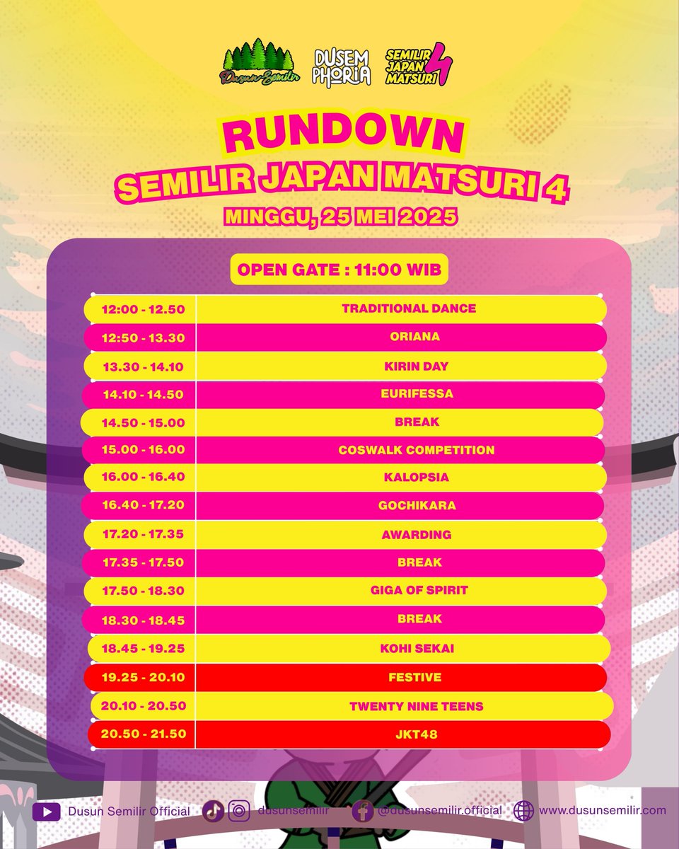 <a href="/nabbyva/">nabbyy｡⁠*ﾟ♡ #setinggiMayfly</a> <a href="/ini_alyak/">alyak☆♪ #setinggiMayfly</a> Di Dusun Semilir Juga Ada <a href="/FESTIVEofficial/">FES☆TIVE(4/29新体制お披露目公演)</a> <a href="/officialJKT48/">JKT48</a> <a href="/kohisekai/">Kohi Sekai #KHSKNewWorld</a> <a href="/gochikara/">Goちkara #MelodiPatahHati</a> <a href="/TNTeensOfficial/">Twenty Nine Teens</a> <a href="/kalopsia_idol/">Kalopsia</a> <a href="/EURIFESSA/">Eurifessa</a> <a href="/kirindayidol/">Kirinday Idol Group</a> <a href="/Gigaofspirit/">GIGA OF SPIRIT</a> 
Saksikan Kami di 12.50 Yaaaa ✧⁠\⁠(⁠>⁠o⁠<⁠)⁠ﾉ⁠✧