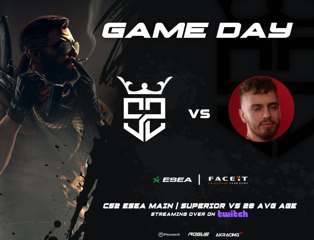 Superior Esports (@sup3riorgg) on Twitter photo Last match up for the regular season! We take on #28AvgAge for a change to clinch a spot in playoffs!
🔴 twitch.tv/superioresport…
🎙️ <a href="/_haughtsauce_/">haughtsauce</a>
🕐 1pm CST/8pm CET
#SuperiorCS | <a href="/FACEIT/">FACEIT</a> <a href="/ESEA/">ESEA League</a> Last match up for the regular season! We take on #28AvgAge for a change to clinch a spot in playoffs!
🔴 twitch.tv/superioresport…
🎙️ <a href="/_haughtsauce_/">haughtsauce</a>
🕐 1pm CST/8pm CET
#SuperiorCS | <a href="/FACEIT/">FACEIT</a> <a href="/ESEA/">ESEA League</a>