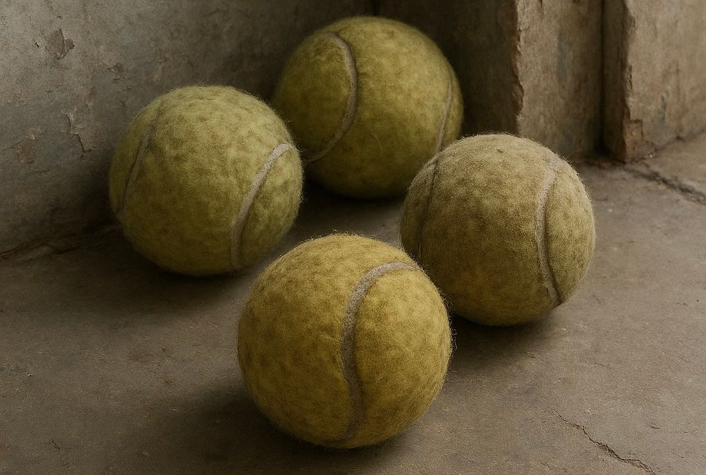 TviySport's tweet photo. Usually old and bald. They are easy to find. They helped me become a better tennis player. Developing strength, agility, coordination. Already as an adult player, when I was "disassembled", it was they and a small piece of wall that brought me to the ITF10K final #Tennis #Sport https://t.co/qdPJmu1fZc