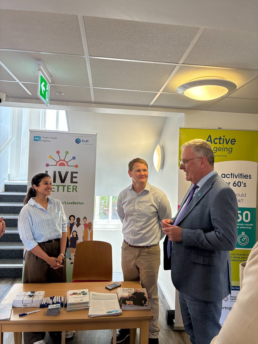 The Health Minister visited the Live Better health fair at Cullingtree Fold in West Belfast. 

Health checks were carried out by the Heart Project, and residents informed of local services to help address isolation and loneliness, promote active aging and overall wellbeing.