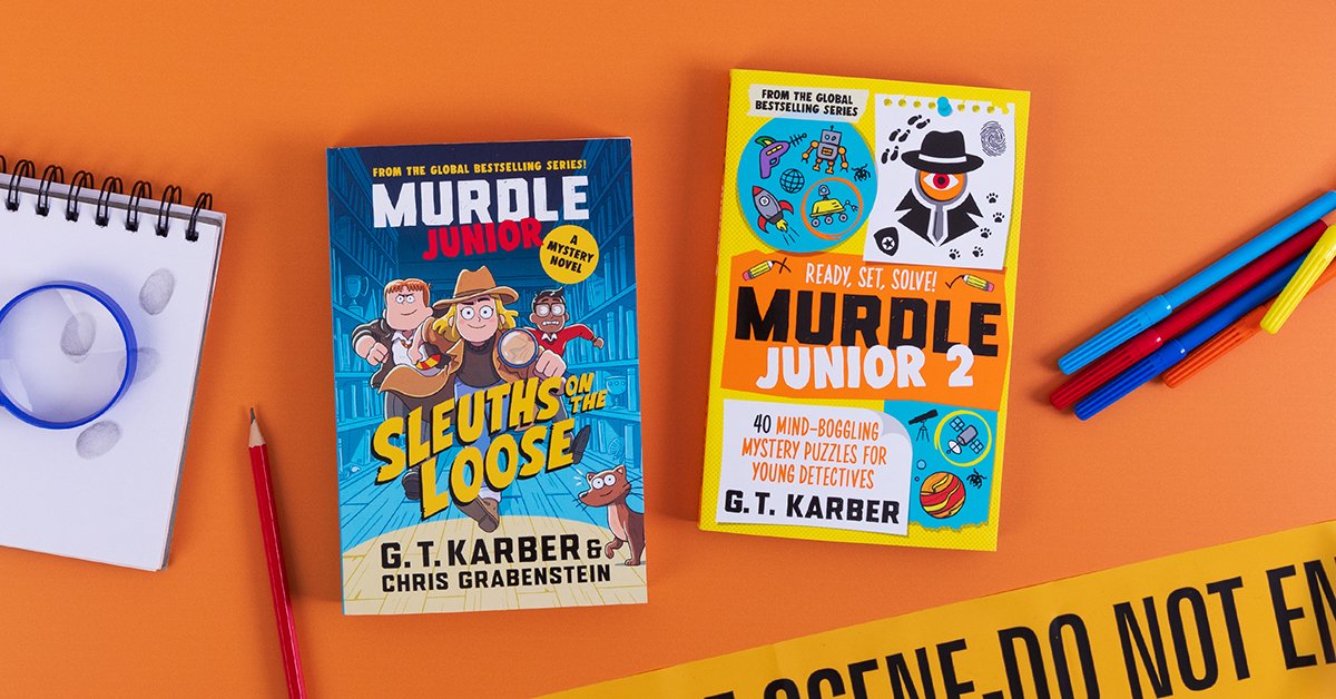 Calling all junior detectives!

Today we publish two brand new #MurdleJunior adventures by G.T. Karber! Murdle Junior 2, with 40 new mind-boggling puzzles, and Sleuths on the Loose, the first ever Murdle mystery novel 🔍

Good luck detectives! 🕵️

waterstones.com/book/murdle-ju…