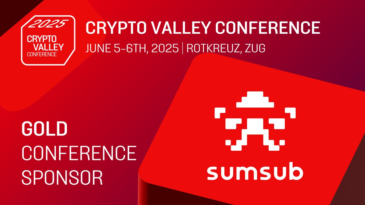 🏆 Thanks, @Sumsubcom, for being a gold partner of the Crypto Valley  Conference once again! @Sumsubcom is a leading identity verification and  compliance platform that helps businesses onboard users quickly and  securely.