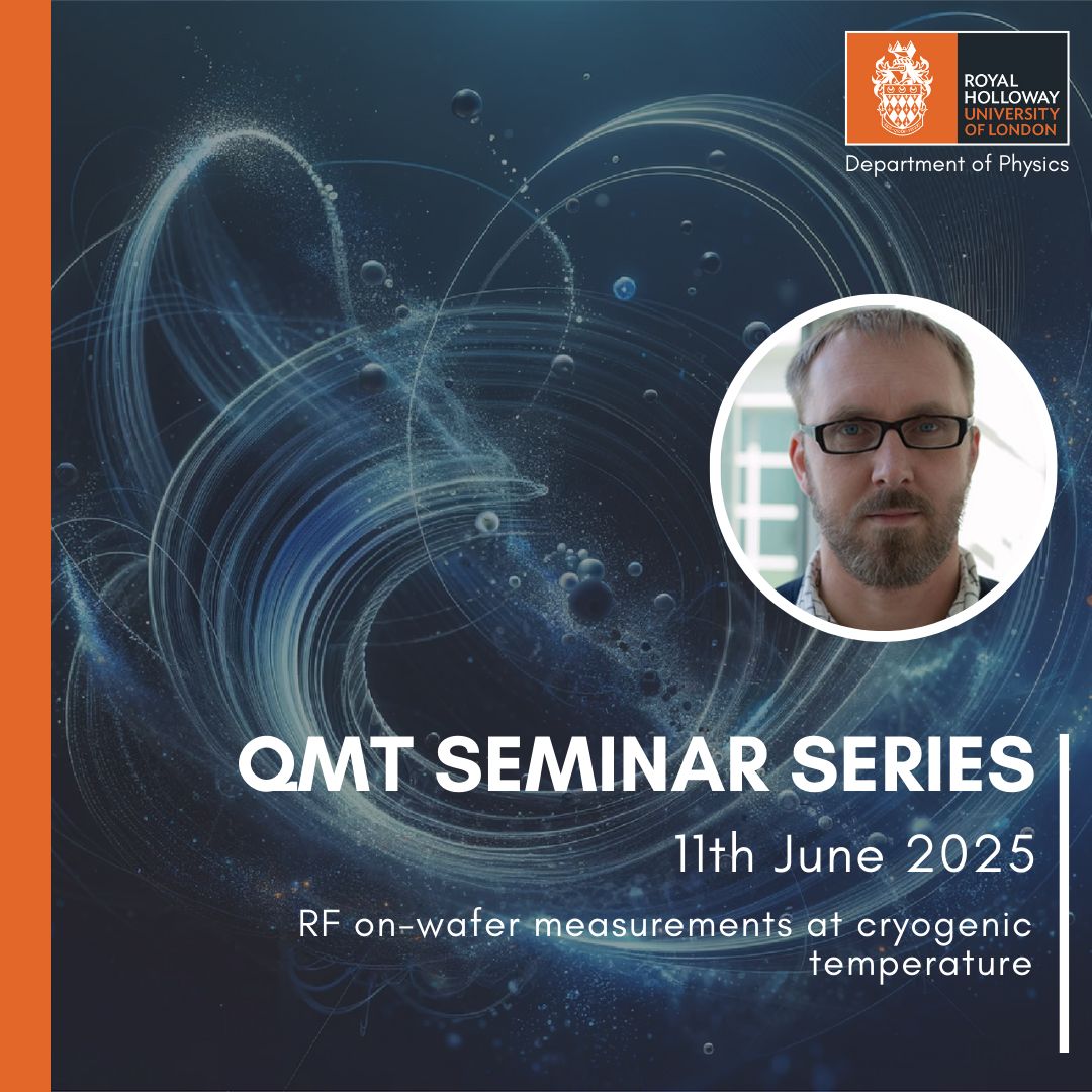 RHULPhysics's tweet image. We&apos;re proud to announce another QMT Seminar on the 11th of June to showcase a new piece of equipment at RHUL which can be used to make on-wafer RF measurements at cryogenic temperatures.

More info:
royalholloway.ac.uk/research-and-e…