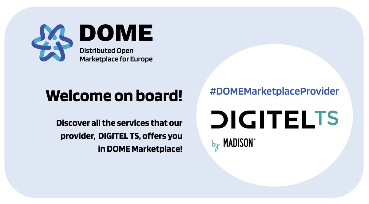 📣 Meet #DOMEMarketplaceProvider <a href="/DigitelTS/">Digitel TS</a>  – experts in digital transformation with trusted, secure services:
✔️ Electronic Signature (CSC)
🛡️ OpenGateway fraud prevention
📲 Certified WhatsApp messaging
Visit dome-marketplace.eu🇪🇺 and discover DIGITEL TS services and more!