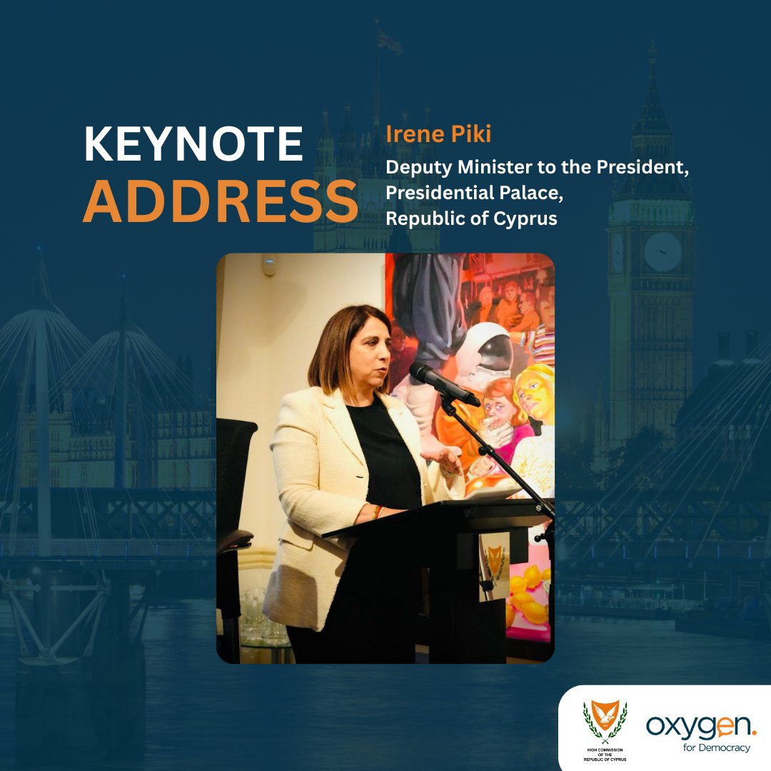 🇨🇾 Taking the stage, Irene Piki, Deputy Minister to the President of Cyprus, highlights the importance of the UK as a “key ally” and outlines the Cyprus government’s plan of investing in people to transform Cyprus “from a service economy to a knowledge-driven economy”.