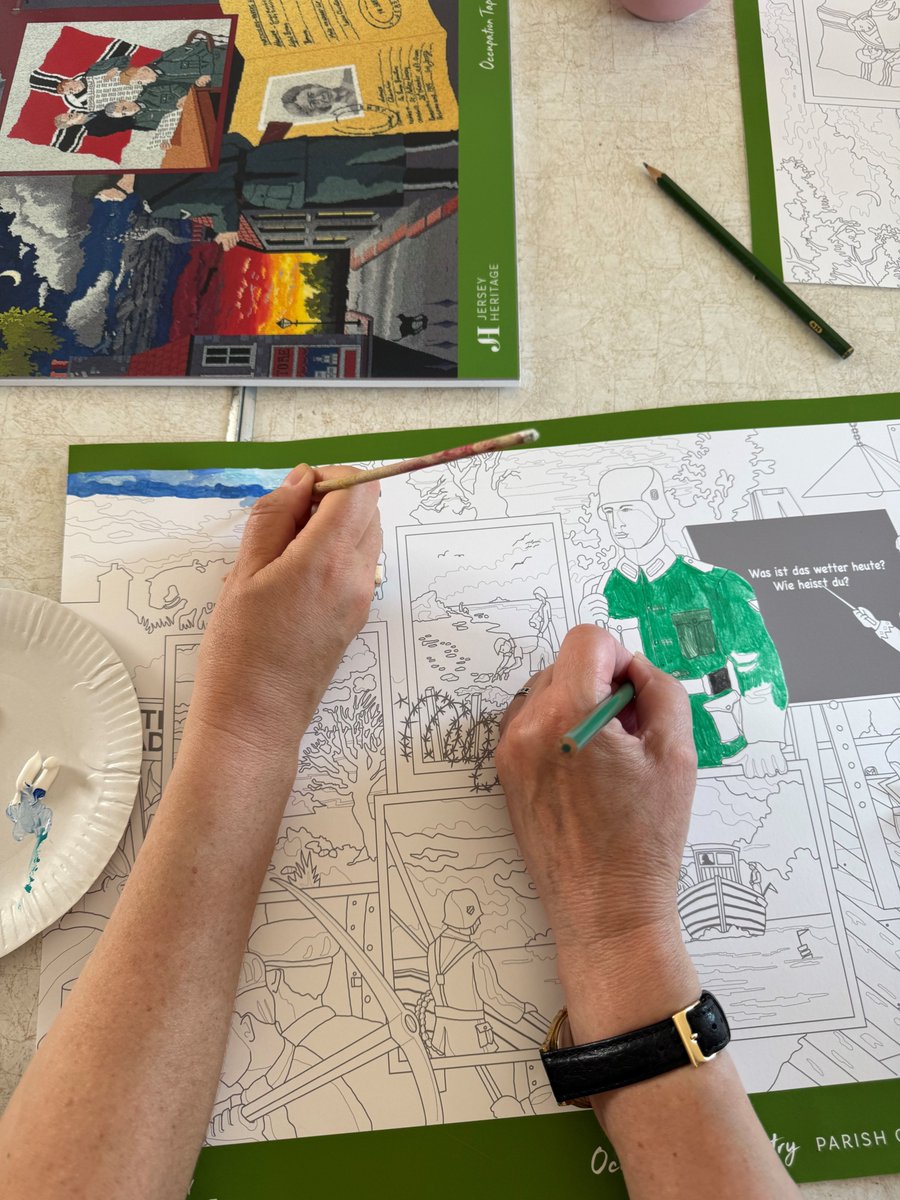 We're taking the #Occupation Tapestry back into the #Community in the form of a large canvas and colouring sheets as part of our special 'Colour our Collection' project to mark #Lib80. Workshops take place in parish halls over the next few weeks and are open to all. #Outreach