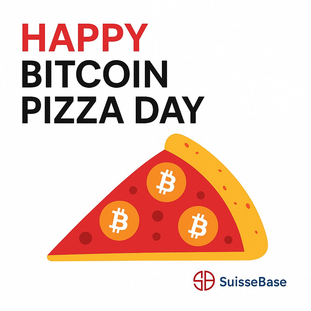 🍕 Happy Bitcoin Pizza Day! 10,000 BTC for 2 pizzas in 2010 is now $600M! Trade smart with SuisseBase™. #BitcoinPizzaDay #BTC #CryptoHistory #SuisseBase #CryptoTrading