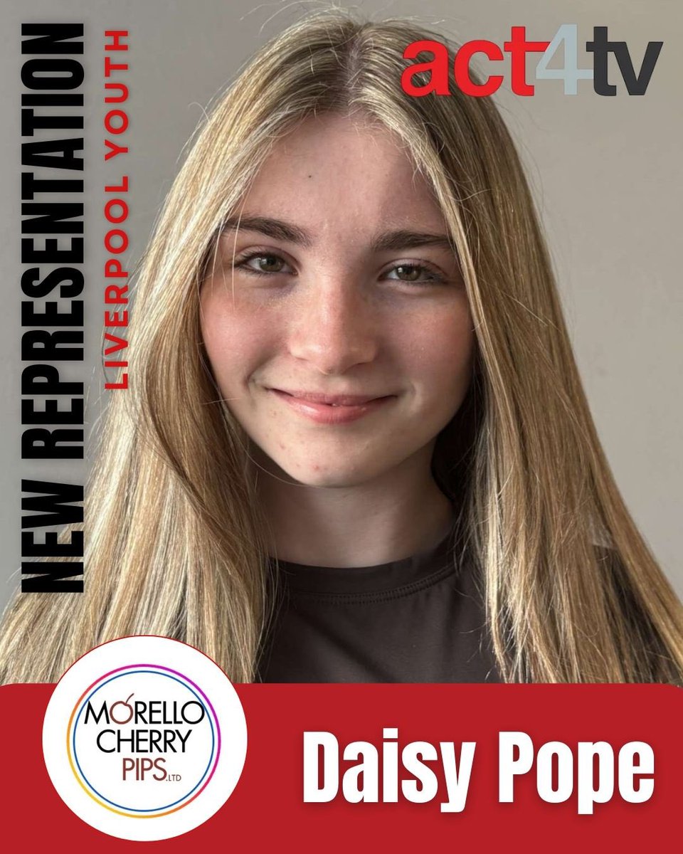 🌟 SIGNED! 🌟

Huge congrats to Daisy Pope, who’s just signed with Morello Cherry Pips after a brilliant meeting at act4tv! 🙌🎬

We’re so thrilled to see this exciting partnership begin. Daisy was prepped, showed off her talent — and it paid off! 
We’re so proud of you Daisy! 💫
