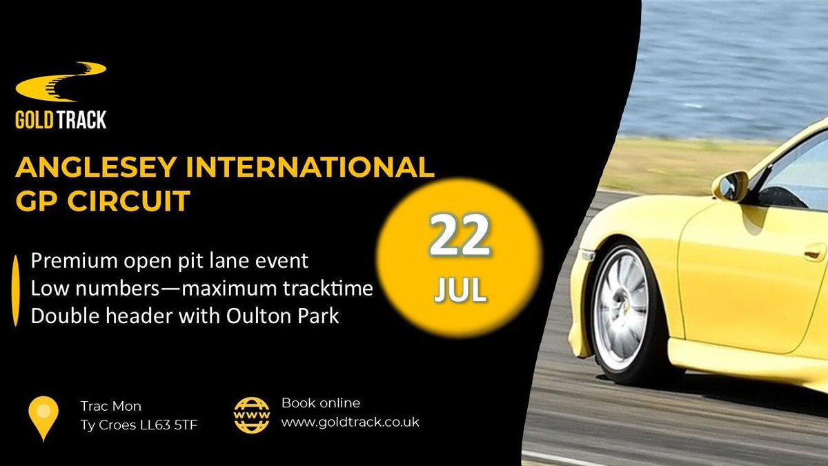 goldtrackdays's tweet image. 🗓️ Save the date for a Gold Track  premium open pitlane track day on the stunning Anglesey International GP Circuit 22.07.25 🚗💨 Reserve your place today! 🔥
buff.ly/3Vgb9PD
#TrackDay #AngleseyCircuit