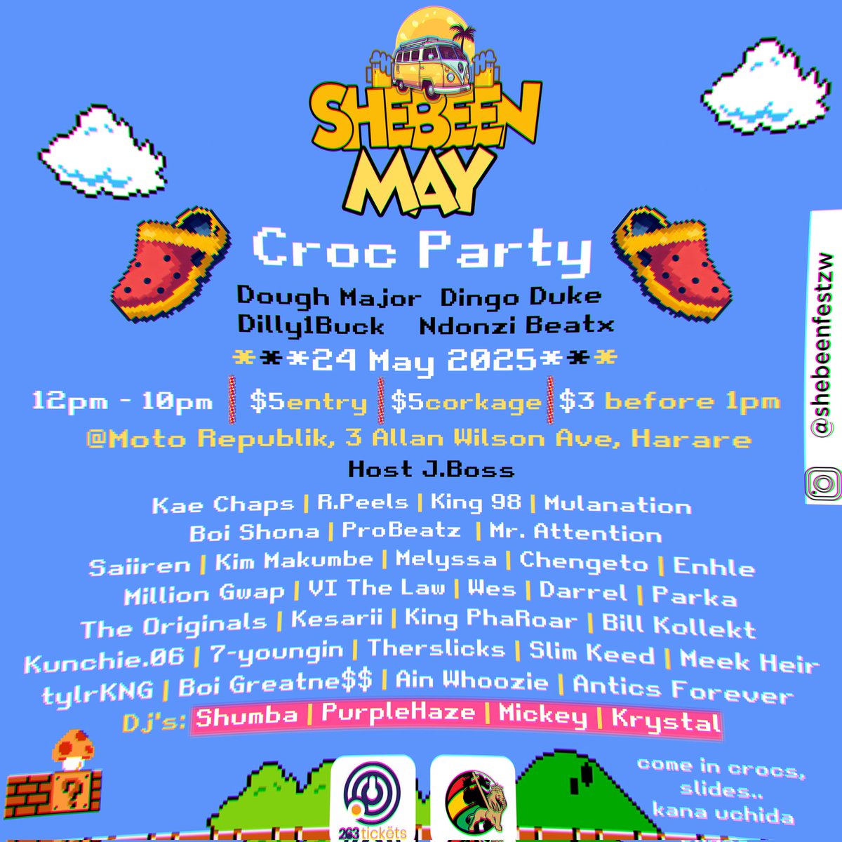 It's the 'Kana Uchida' edition!! #ShebeenFestZw <a href="/DoughMajor/">Mambo VemaTavern</a> <a href="/Dilly1Buck/">Mkuru we Band</a> <a href="/DingoDuke/">DINGO, DUKE 🪙</a>