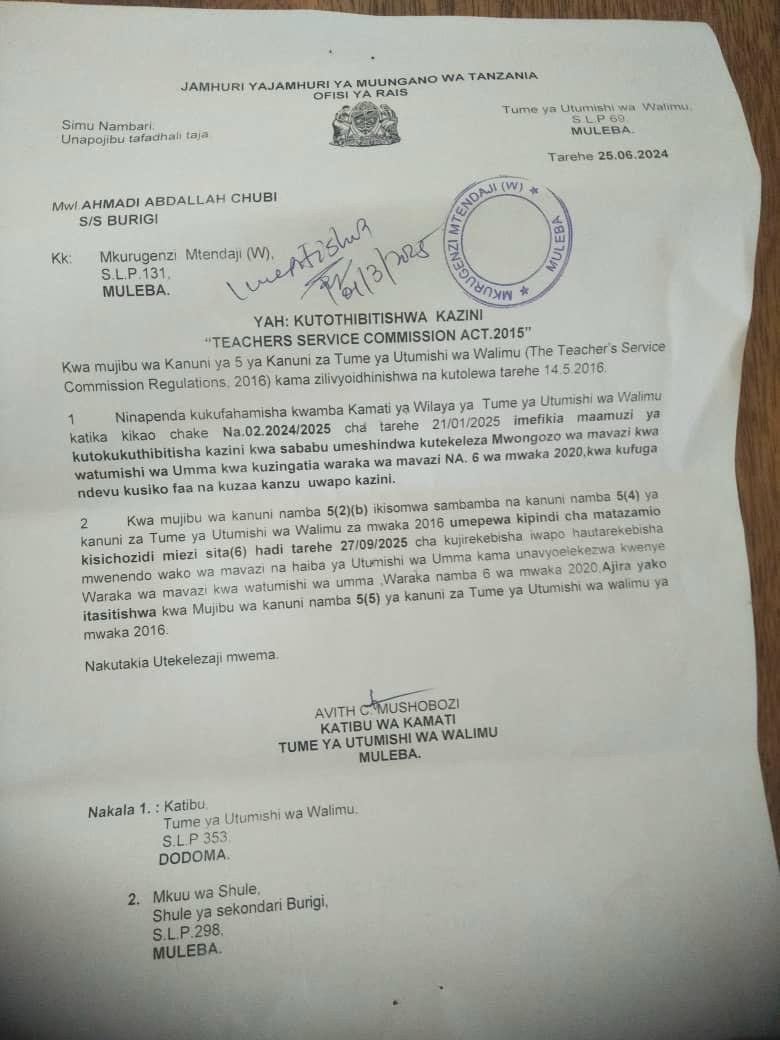 HUU N UDINI WA WAZI 

VAZI LA KANZU NA NDEVU HAIJAWAHI KUWA KUKOSA MAADILI 

TAFADHALI HII TUME YA UTUMISHI WA WALIMU ICHUNGUZWE KUNA UDINI NDANI YAKE

<a href="/SuluhuSamia/">Samia Suluhu</a> 
<a href="/KassimMajaliwa_/">Kassim Majaliwa Majaliwa</a> 
<a href="/azamtvtz/">Azam TV</a> 
<a href="/millardayo/">millardayo</a>
