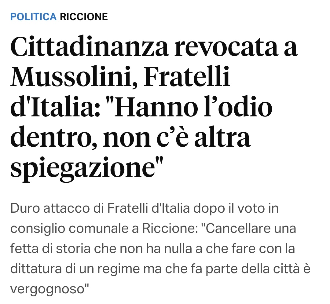 Strillano all’odio perché qualcuno ha osato toccare il loro affetto più profondo: Mussolini. #matrice