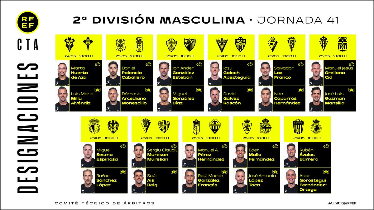 🔴💥 #Oficial | Galech Apezteguía, segundo árbitro con mejor valoración de la categoría, designado para el Mirandés - Almería.

🖥️ Gálvez Rascón estará a los mandos del VAR.

▪️ Ávalos Barrera será el colegiado del Eldense - Racing de Santander.