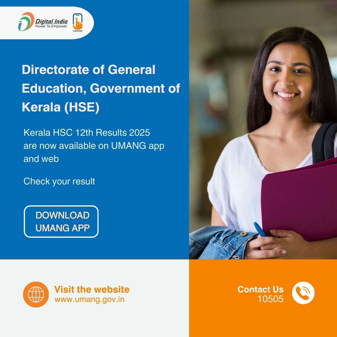 Directorate of General Education, Government of Kerala (HSE) 12th results declared. To view the result, Click the link: umangresults.digilocker.gov.in/KLBoard12th202…   #12thresults #Digitalindia